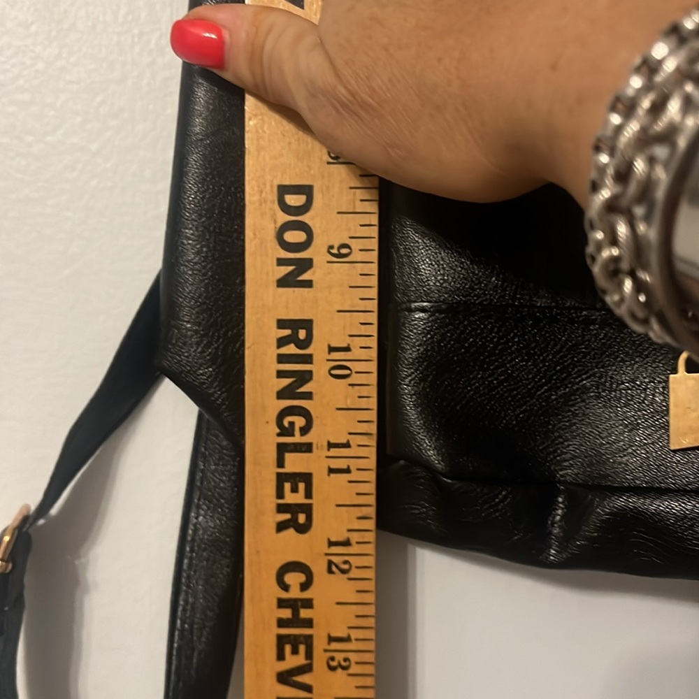 Unisex Mini Backpack Black Multiple Compartments … - image 7